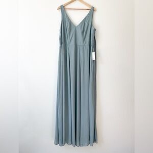 Show Me Your Mumu Sage Chiffon Maxi Bridesmaid Dress Size 3X